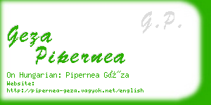 geza pipernea business card